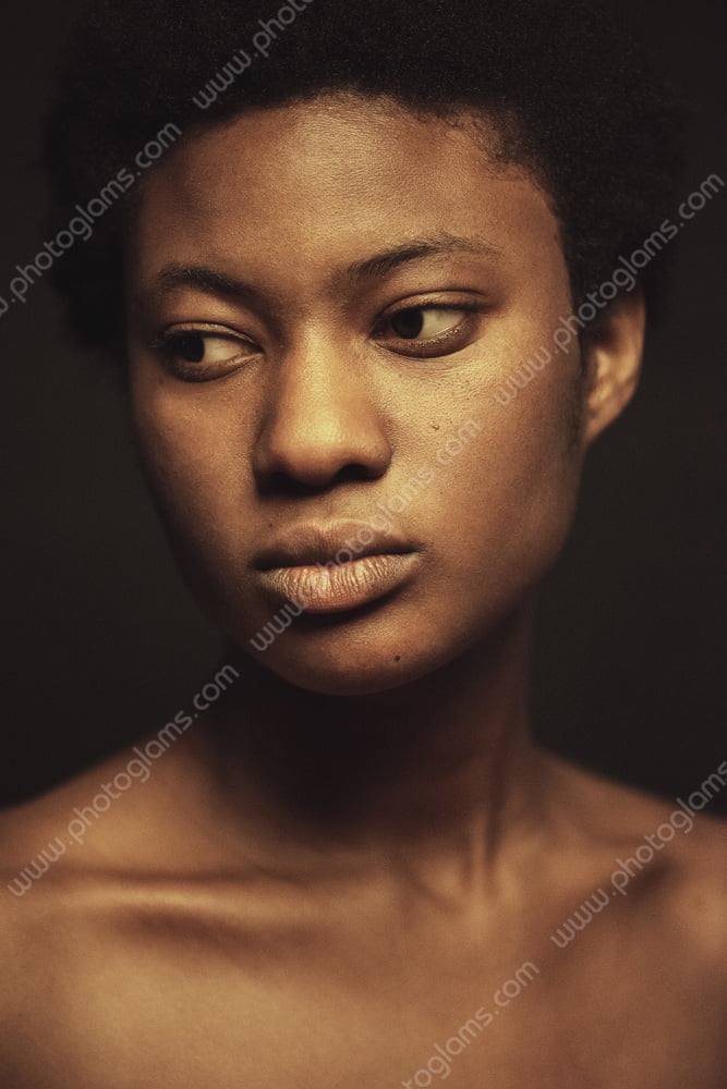 Example of a advertising shot of a black woman in London